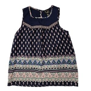 HeartSoul Navy Patterned Girl Blouse